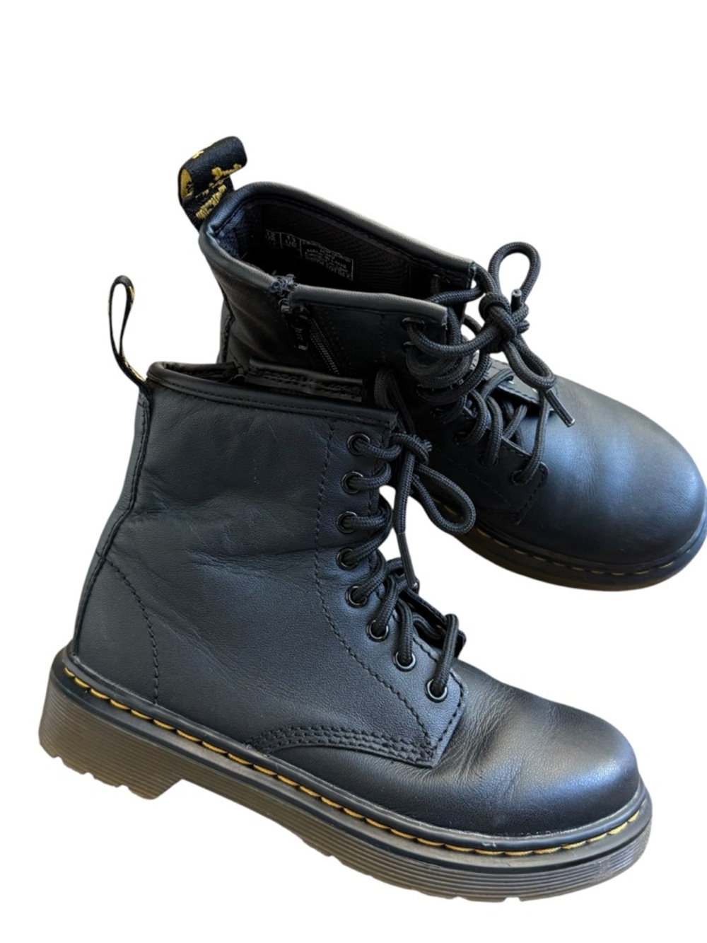 Doc Martens 13C girls combat boots black leather lace up 15382